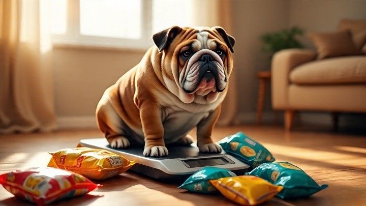 obesity and weight gain in dog due to junk food