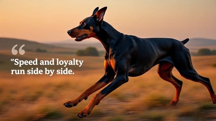 Dobermans sprint at 30 mph, among the fastest dog breeds