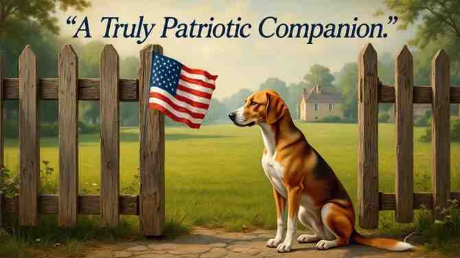 American Foxhound is a patriotic symbol and one of the oldest American dog breeds.