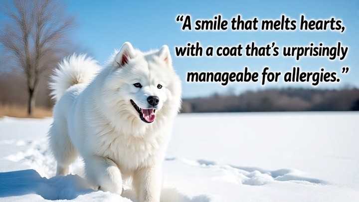 Samoyed  hypoallergenic for some because their body produces less of the common Can f 1 allergen.