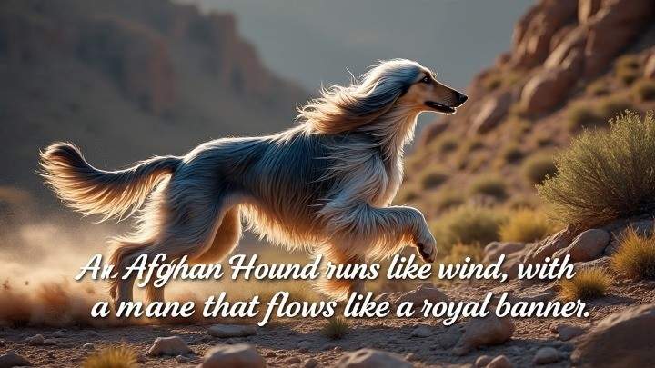 With flowing coats and a regal stride, Afghan Hounds rank among the fastest dog breeds