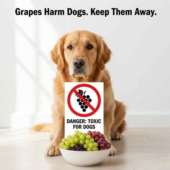 Grapes and raisins are toxic Fruits for Dogs
