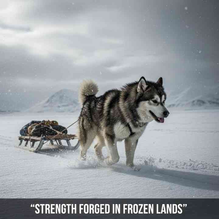 Alaskan Malamutes are powerful cold climate dog breeds