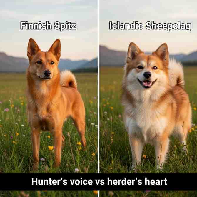 Finnish Spitz vs Icelandic Sheepdog