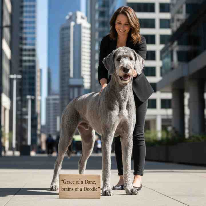 Great Danoodle (Great Dane + Poodle) hybrid dog