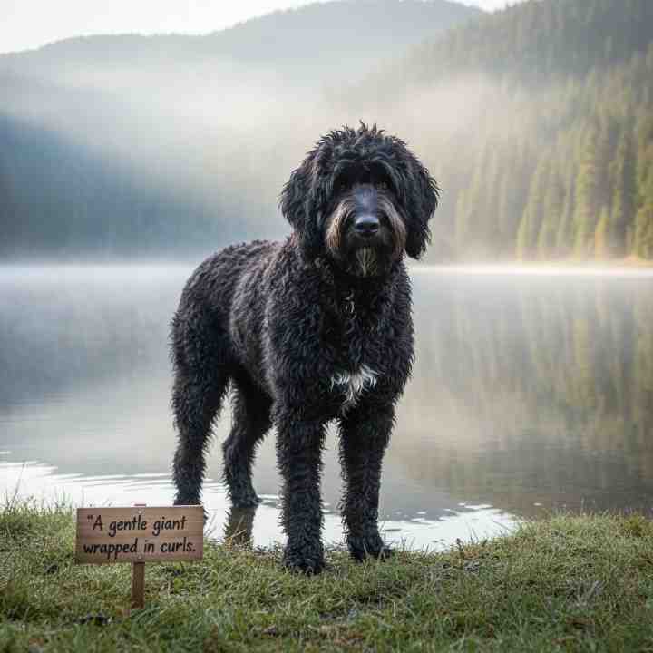 Newfypoo (Newfoundland + Poodle)