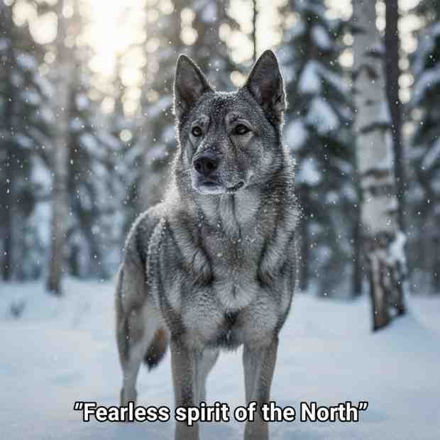 Norwegian Elkhound a cold loving dog
