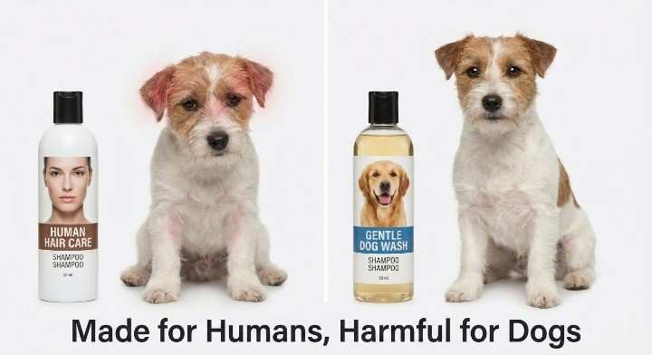 Never Use Human Shampoo on Dogs
